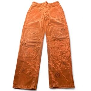 Pilcro Rust/Copper Velvet Embroidered Pants, 27